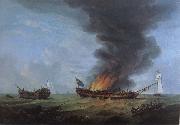 Robert Dodd Action Between the Quebec and the Surviellante oil on canvas